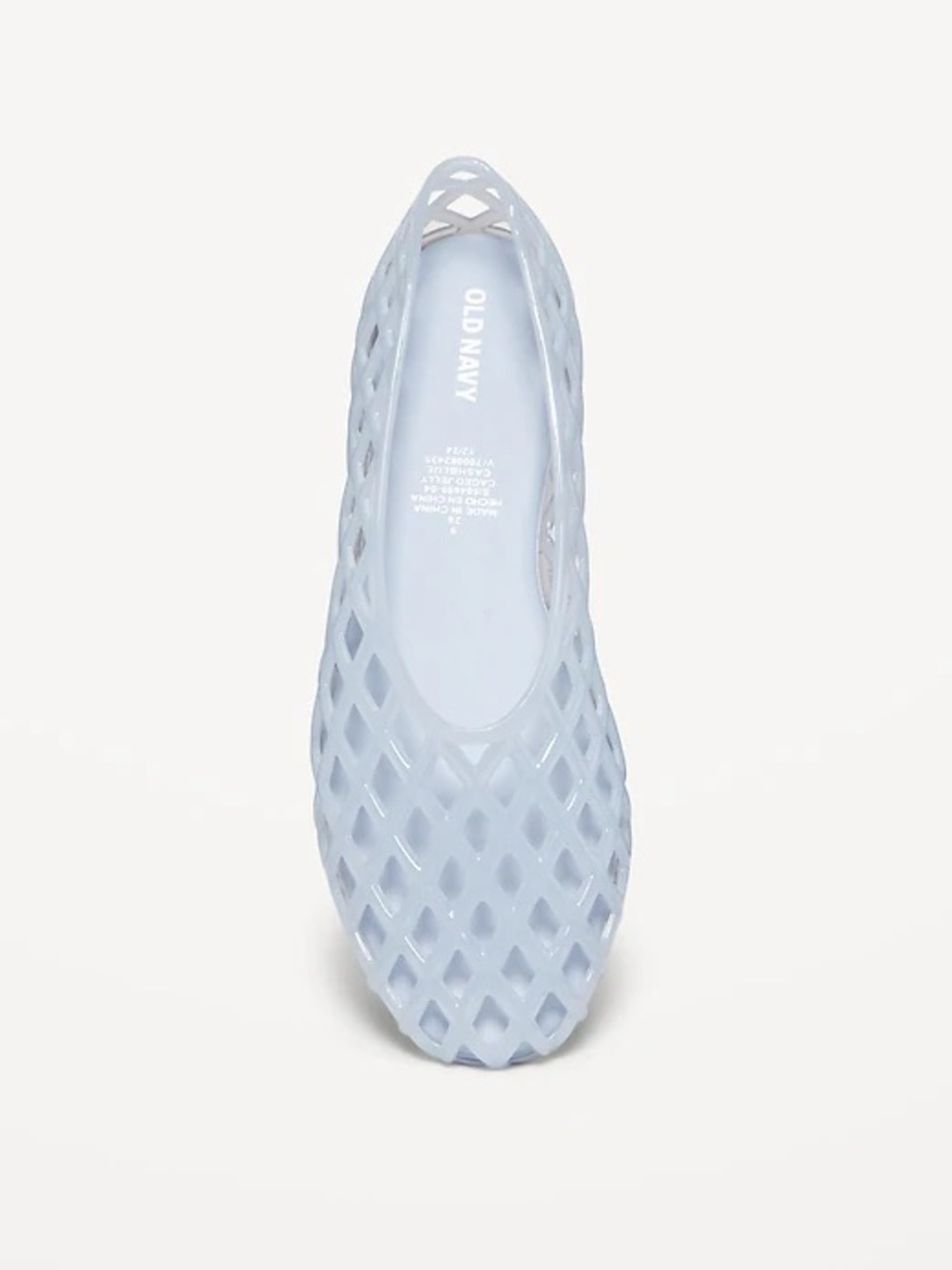 Old Navy Caged Jelly Lattice Ballet Flats, Y2K Sandals, Cashmere Blue, Size 9